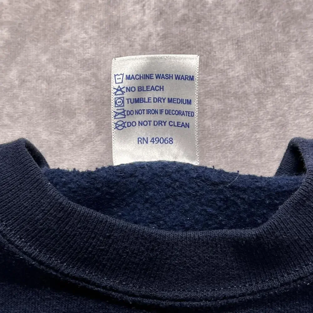 Vintage US NAVY Sweatshirt Mens Large Blue Soffe Crewneck Spellout Pullover